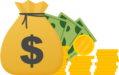 Para Torbası Logo Şablonu, Para Çuvalı. Para yığını. Stok İllüstrasyonu