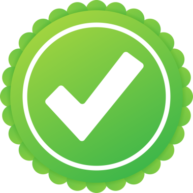 İşaretle. Beyaz arka planda yeşil onaylı yıldız etiketi. hisse illüstrasyonu.