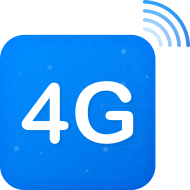 4G teknoloji simgeleri. Kablosuz mobil telekomünikasyon hizmeti konsepti. hisse illüstrasyonu.