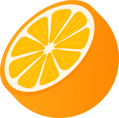 Yapraklı ve portakal dilimli portakal. portakalların stok çizimi.