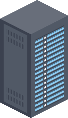 Veri merkezi. Ana bilgisayar servisi konsept pankartı, sunucu rafı. Sunucu odası konsepti, veri bankası merkezi. hisse illüstrasyonu.
