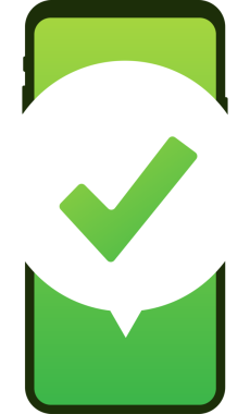 İşaretli akıllı telefon ya da baloncukta kene uyarısı. Onaylanmış bir seçim. Kontrol işaretini kabul et ya da onayla. hisse illüstrasyonu.