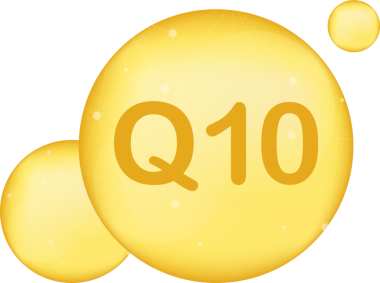 Koenzim Q10. Altın yağ ikonu. Enzim düşürücü hap kapsülü. resimleme.