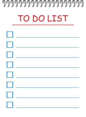 Liste yapmak ya da simge planlamak için. İşaretli kağıtlar. resimleme.