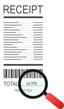 Renkli bir arkaplanda izole edilmiş düz bir şekilde kabul simgesi. Fiş işareti. Bill ATM şablonu ya da restoran gazetesi çeki. hisse illüstrasyonu.