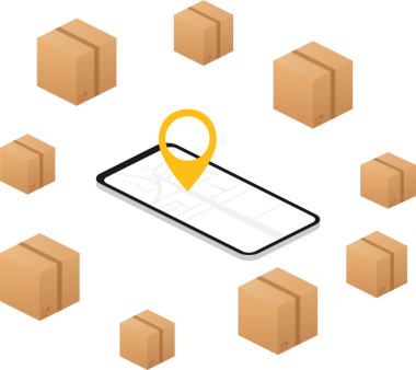 Sipariş teslimi. Akıllı telefon ekranında paket izleme sitesi. Çevrimiçi paket izleme. Modern konsept. hisse illüstrasyonu.