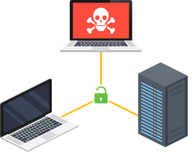 Ağ Savunmasızlığı - Virüs, Malware, Fidye Yazılımı, Sahtekarlık, Spam, Phishing, E-posta dolandırıcılığı, Hacker Attack. hisse illüstrasyonu.