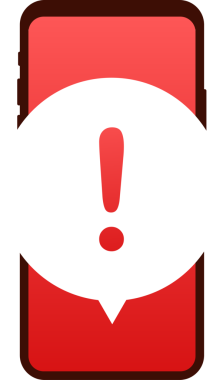 Hareketli mesaj bildirimini uyarın. Tehlike hatası uyarıları, akıllı telefon virüsü sorunu ya da güvensiz mesajlaşma sorunları bildirimleri. hisse illüstrasyonu.