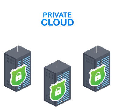 Başkan Yardımcısı. Güvenli veri depolama el yönetiminin şirket simgesi içinde özel bir bulut. hisse illüstrasyonu.