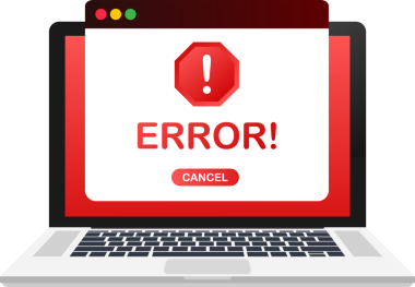 Pencere işletim sistemi hatası uyarısı. hisse illüstrasyonu.