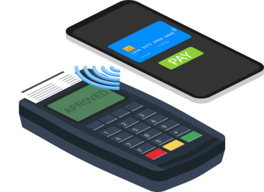 Mobil ödemeler kavramı bilgi bilgisi sunumu. NFC teknolojisi olan akıllı telefon kablosuz bağlantı kuramıyor. hisse illüstrasyonu.