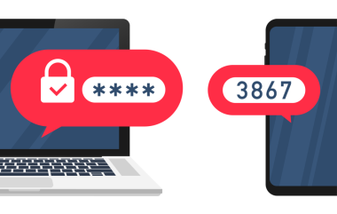 İki adım doğrulama illüstrasyonu, düz çizgi film akıllı telefonu ve bilgisayar güvenliği girişi veya imzası. hisse illüstrasyonu.