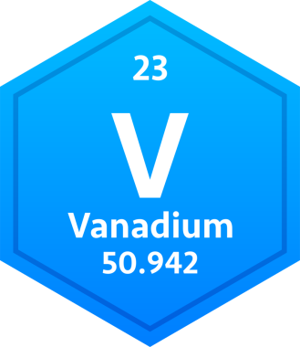 Vanadyum sembolü. Periyodik tablonun kimyasal elementi. hisse illüstrasyonu.