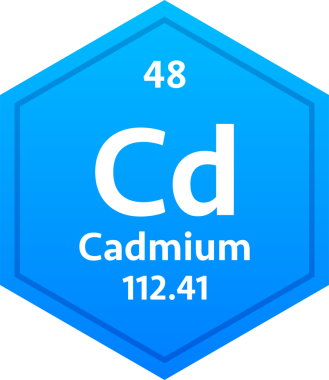 Kadmiyum sembolü. Periyodik tablonun kimyasal elementi. hisse illüstrasyonu