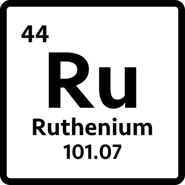 Rutenyum sembolü. Periyodik tablonun kimyasal elementi. hisse illüstrasyonu.