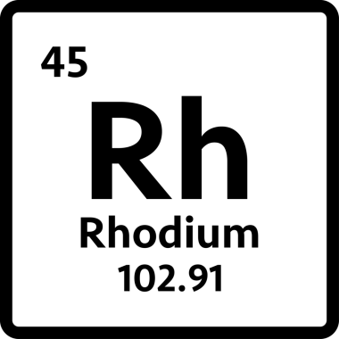 Rodyum sembolü. Periyodik tablonun kimyasal elementi. hisse illüstrasyonu.