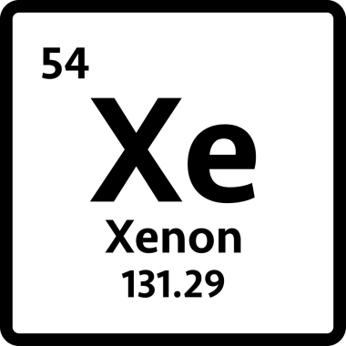 Xenon sembolü. Periyodik tablonun kimyasal elementi. hisse illüstrasyonu.