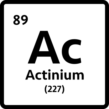 Aktinyum sembolü. Periyodik tablonun kimyasal elementi. hisse illüstrasyonu