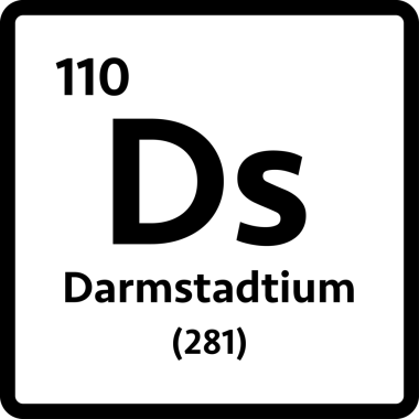Darmstadtium sembolü. Periyodik tablonun kimyasal elementi. hisse illüstrasyonu