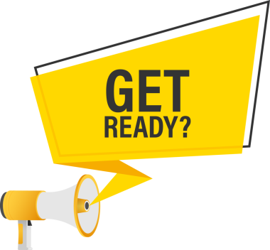 Megafonla hazırlan. Megafon bayrağı. Web tasarımı. hisse illüstrasyonu.