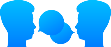 Çizgi film tarzında konuşuluyor. Diyalog, sohbet konuşma balonu. Konuşan insanlar. hisse illüstrasyonu