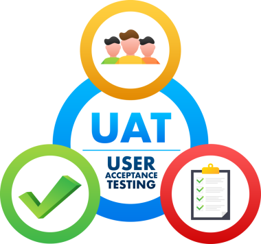 UAT - Kullanıcı Kabul Testi. Yazılım testi konsepti. Gelişim kalitesi. hisse illüstrasyonu