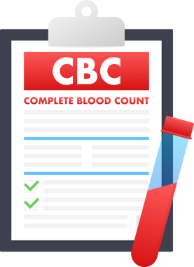 - Tam kan sayımı. Sağlık hizmetleri. Kan testi. hisse illüstrasyonu