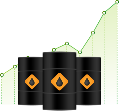 Petrol piyasası fiyatlarında artış ve düşüş. Petrol varilleri. Dünya enflasyonu. hisse illüstrasyonu