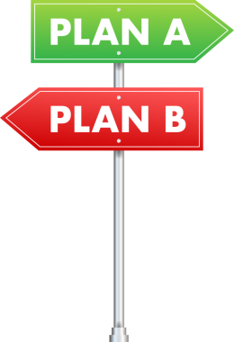 A ve B planı. Alternatif fikir. İş stratejisi. hisse illüstrasyonu