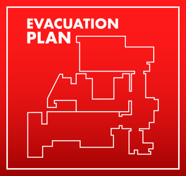 Yangın ihtimaline karşı binanın tahliye planı. Yangın güvenliği. hisse illüstrasyonu