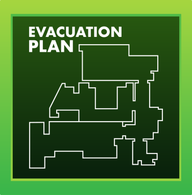 Yangın ihtimaline karşı binanın tahliye planı. Yangın güvenliği. hisse illüstrasyonu