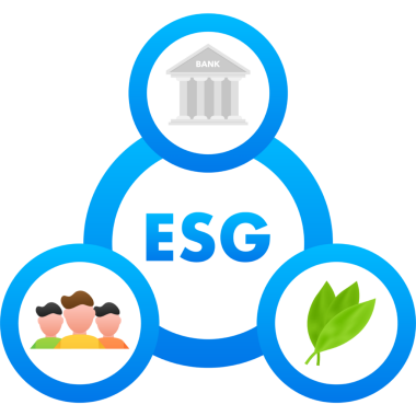 Çevresel, sosyal ve kurumsal yönetim tipografi afişi şablonu. Isometric iş konsepti. Sürdürülebilir gelişme. Alternatif enerji.