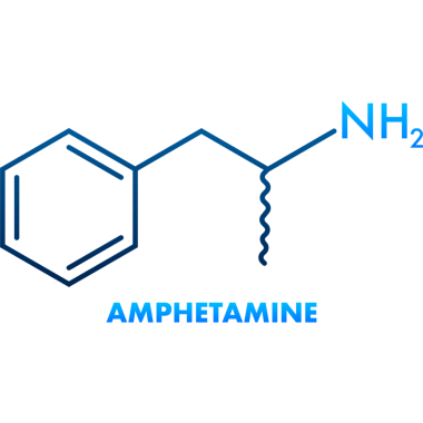 Amfetamin formülü. Amfetamin formüllü simge.