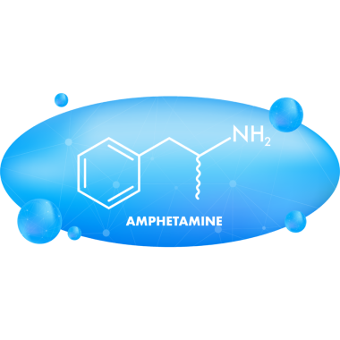 Amfetamin formülü. Amfetamin formüllü simge.