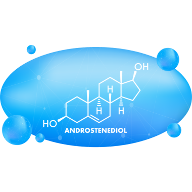 Androstenediol formüllü bir resim. Yapısal kimyasal formül.