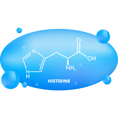 Histidine l-histidine, onun, H amino asit molekülü. resimleme.