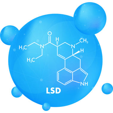 LSD formülü. LSD liserjik asit dietilamid ilaç formülü.