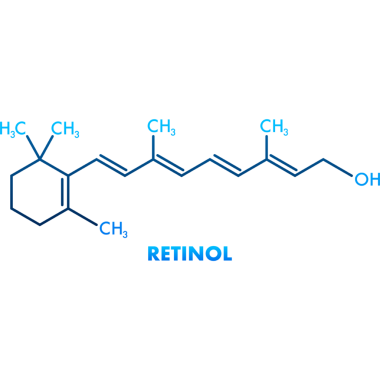 Retina formüllü ikon. Retinal gerçek A vitamini, formül C20H30O.