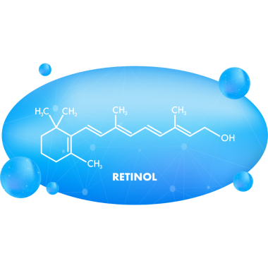 Retina formüllü ikon. Retinal gerçek A vitamini, formül C20H30O.