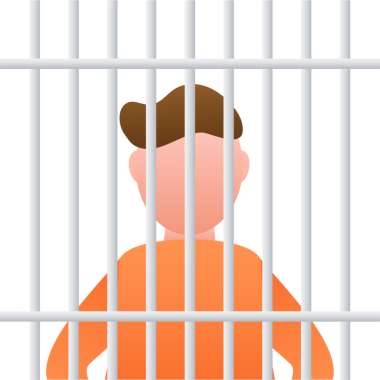 Polis veri tabanlı mahkum silueti. Beyaz arkaplana el çizimi siyah simge. arkaplan.