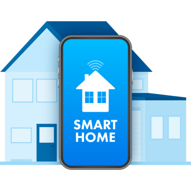 Akıllı ev konsepti. Akıllı sistemler ve teknoloji. hisse illüstrasyonu