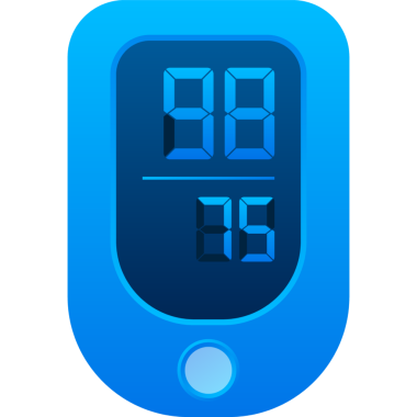 Normal değerde oksimetre. Kan doygunluğu testi için sağlık hizmeti. Coronavirus önleme. hisse illüstrasyonu