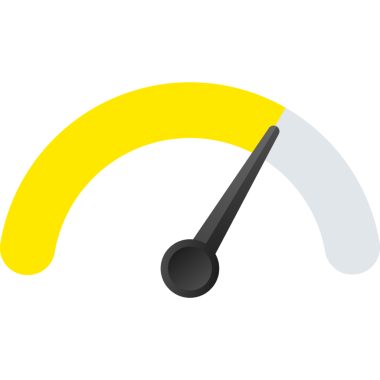 Hız göstergesinde risk simgesi. Yüksek risk ölçer. hisse illüstrasyonu.