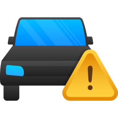 Araba ve uyarı işareti, alarm ve uyarı. hisse illüstrasyonu