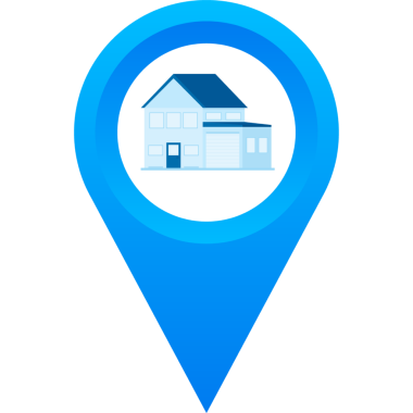 House 'la harita işaretleyicisi. Pin Point Evi. hisse illüstrasyonu