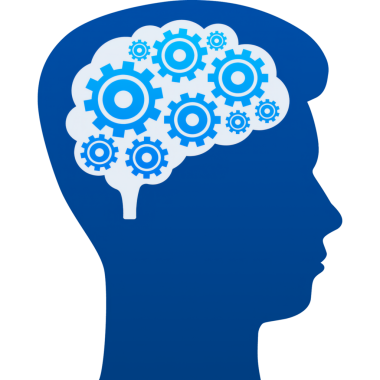 Işık arkaplan üzerinde siluet adam baş vites ile soyut simge. Akıl sağlığı konsepti. İş konsepti. İzole edilmiş