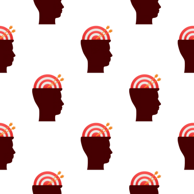 Tıbbi tasarım için beyin profilini hedefle. Çizim. İş stratejisi. simge