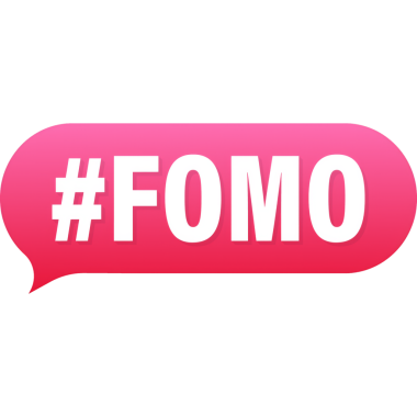 Modern hashtag fomo, her amaç için harika bir tasarım. Tipografi çizimi. Çizgi film çizimi. Düz dizayn. Sosyal medya kavramı