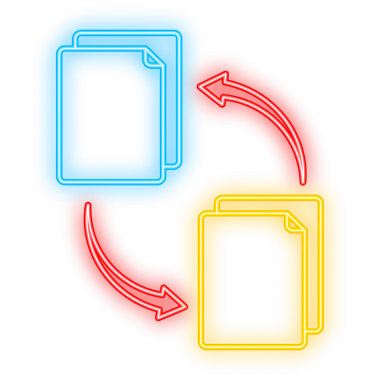 Dosya değişimi ile düz simge. Düz dijital çizim. Bulut depolama ikonu. Veri deposu