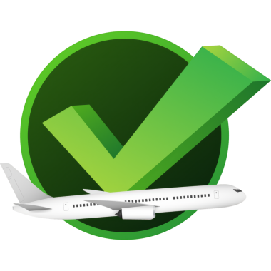 Uçuş bilgileri kontrol işareti. QR kod tarama simgesi. Ünlem işareti. Seyahat süresi